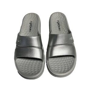 Ryka Women’s Size 12 Slip On Sandals Molded Restore Recovery Slides Silver